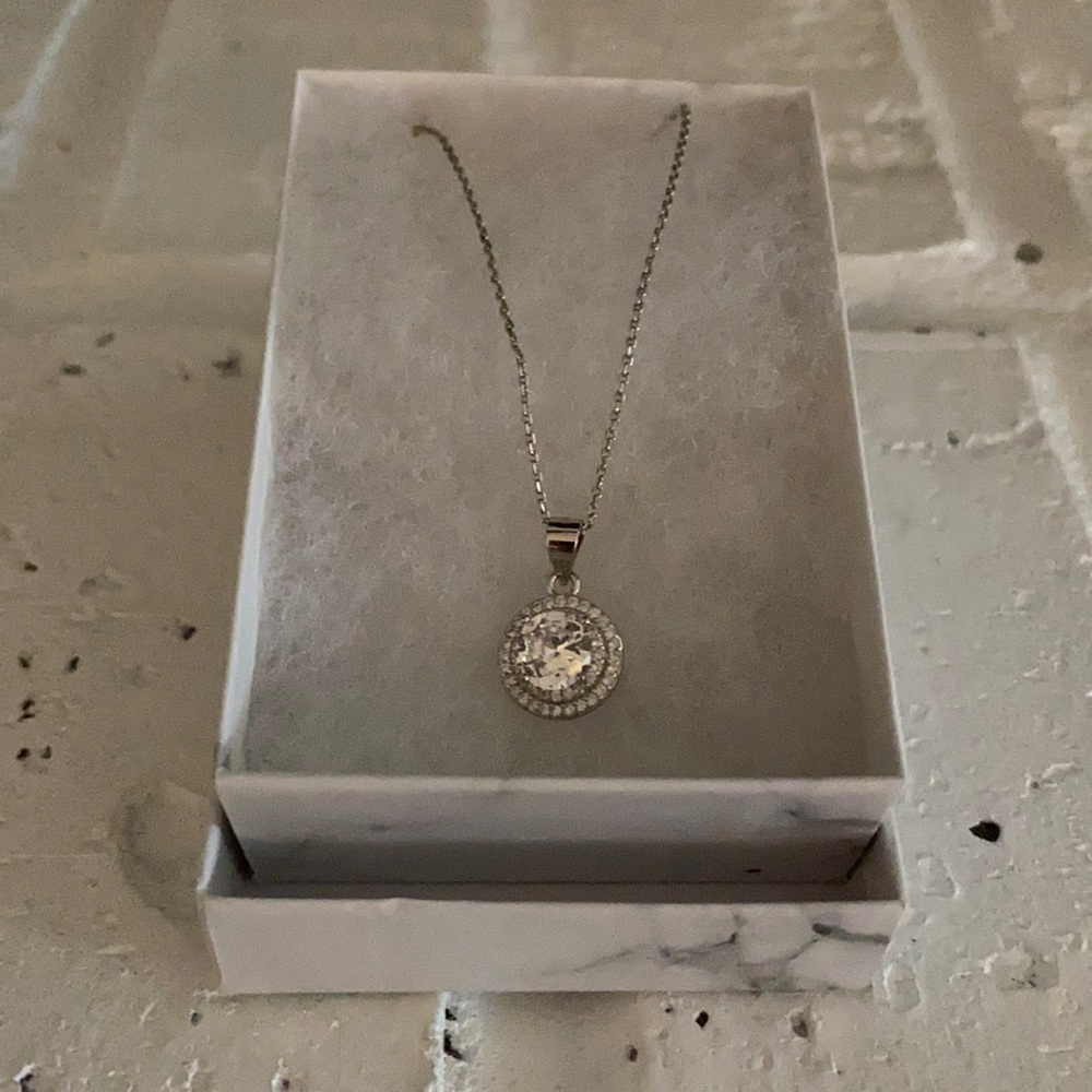 Cubic Zirconia and Sterling Silver Necklace